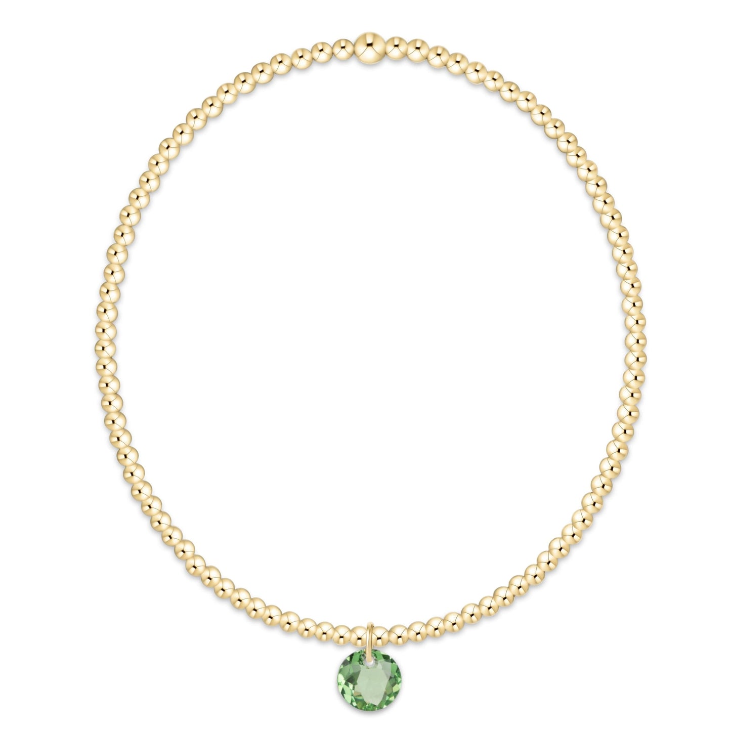 Classic Gold 2mm Bracelet - Reflection Small Charm - 08