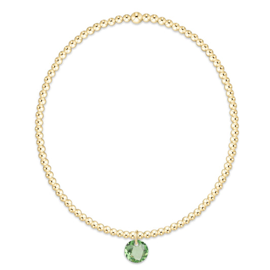 Classic Gold 2mm Bracelet - Reflection Small Charm - 08