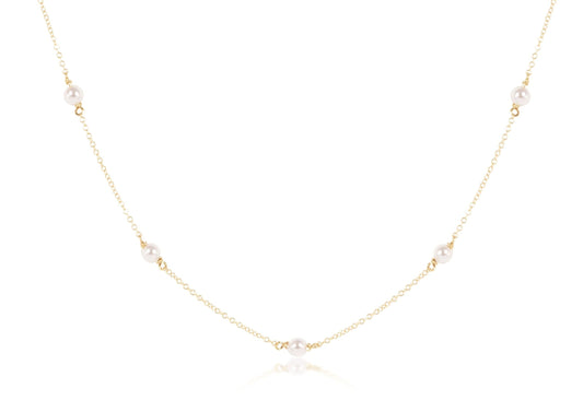 17" Choker Simplicity Chain Gold - Pearl 4mm