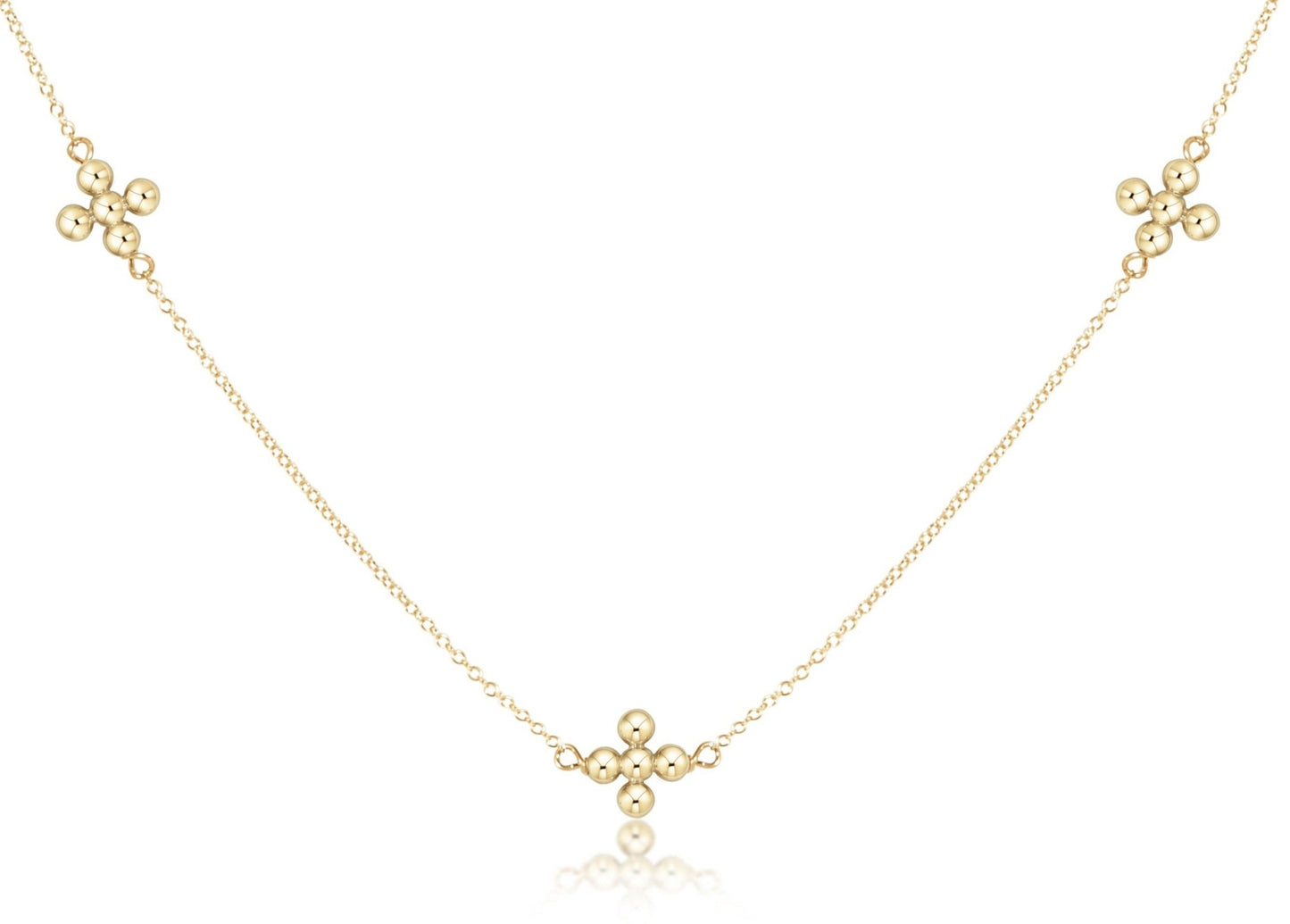 Choker Simplicity Chain Gold- Classic Beaded Signature Cross Gold