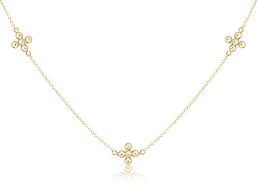 Choker Simplicity Chain Gold- Classic Beaded Signature Cross Gold