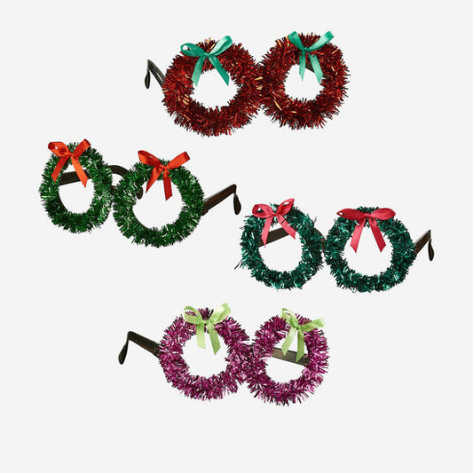 Christmas Wreath Glasses (4 Styles)