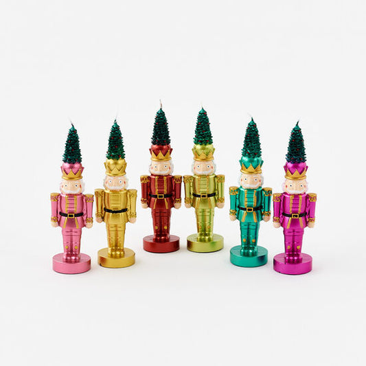 Nutcracker w/Tree Candle (6 Colors)