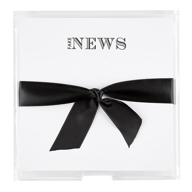 Square Notepaper in Acrylic Tray- Fake News