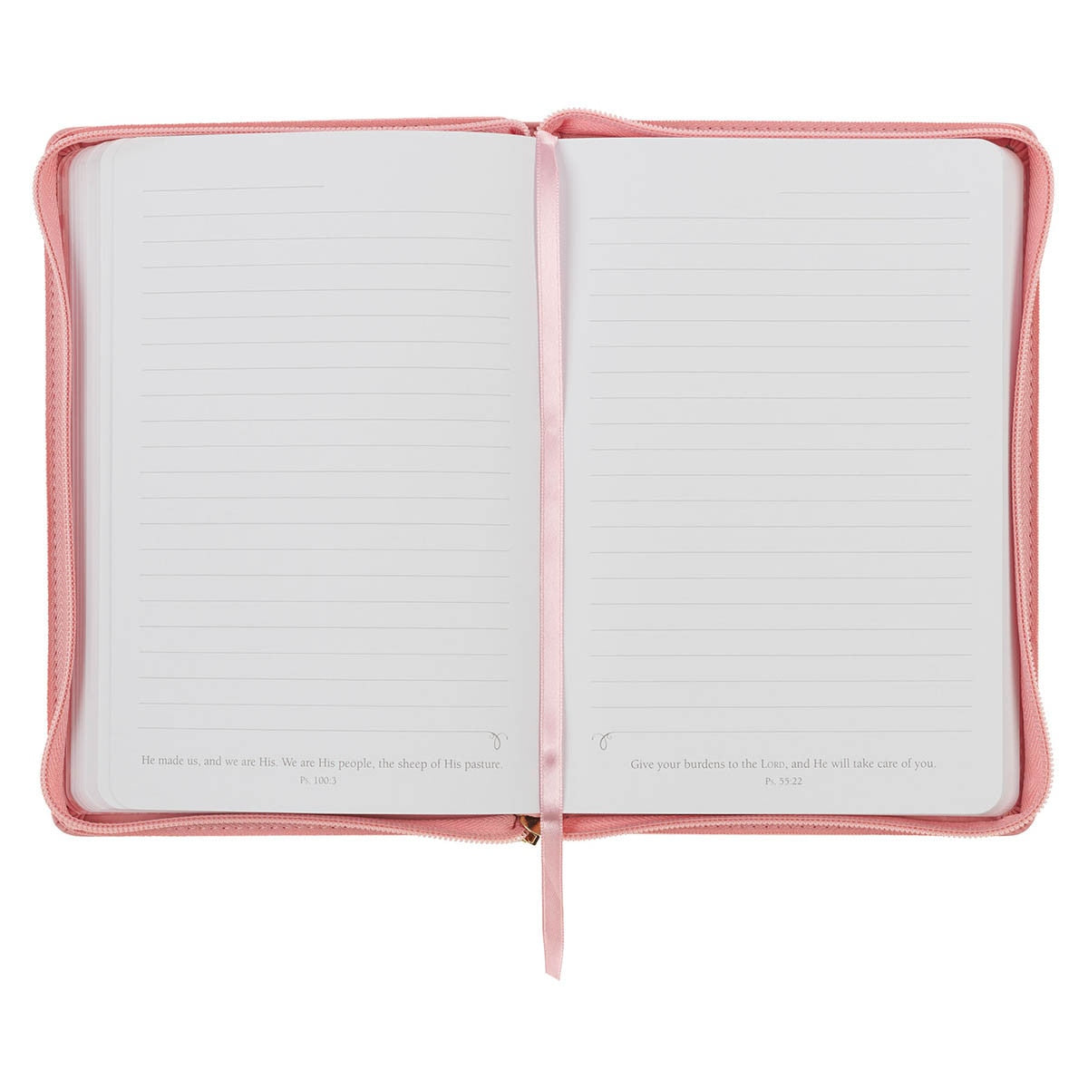 Be Still and Know Geometric Pink Faux Leather Journal w/Zipper Closure - Psalm 46:10