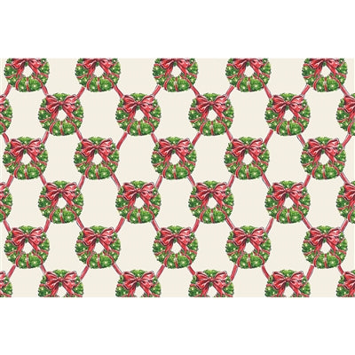 Holiday Wreath Lattice Placemat -Pad of 18 Sheets
