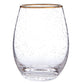 Gold Rimmed Stemless Wine Glass