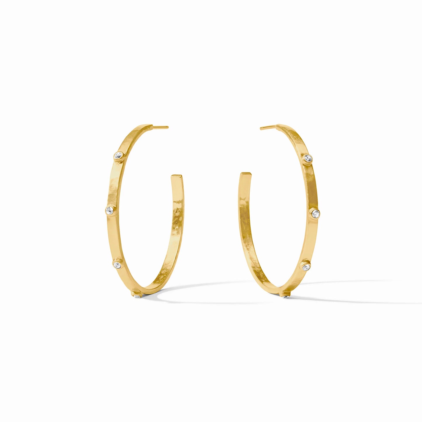 Crescent Stone Hoop Earrings