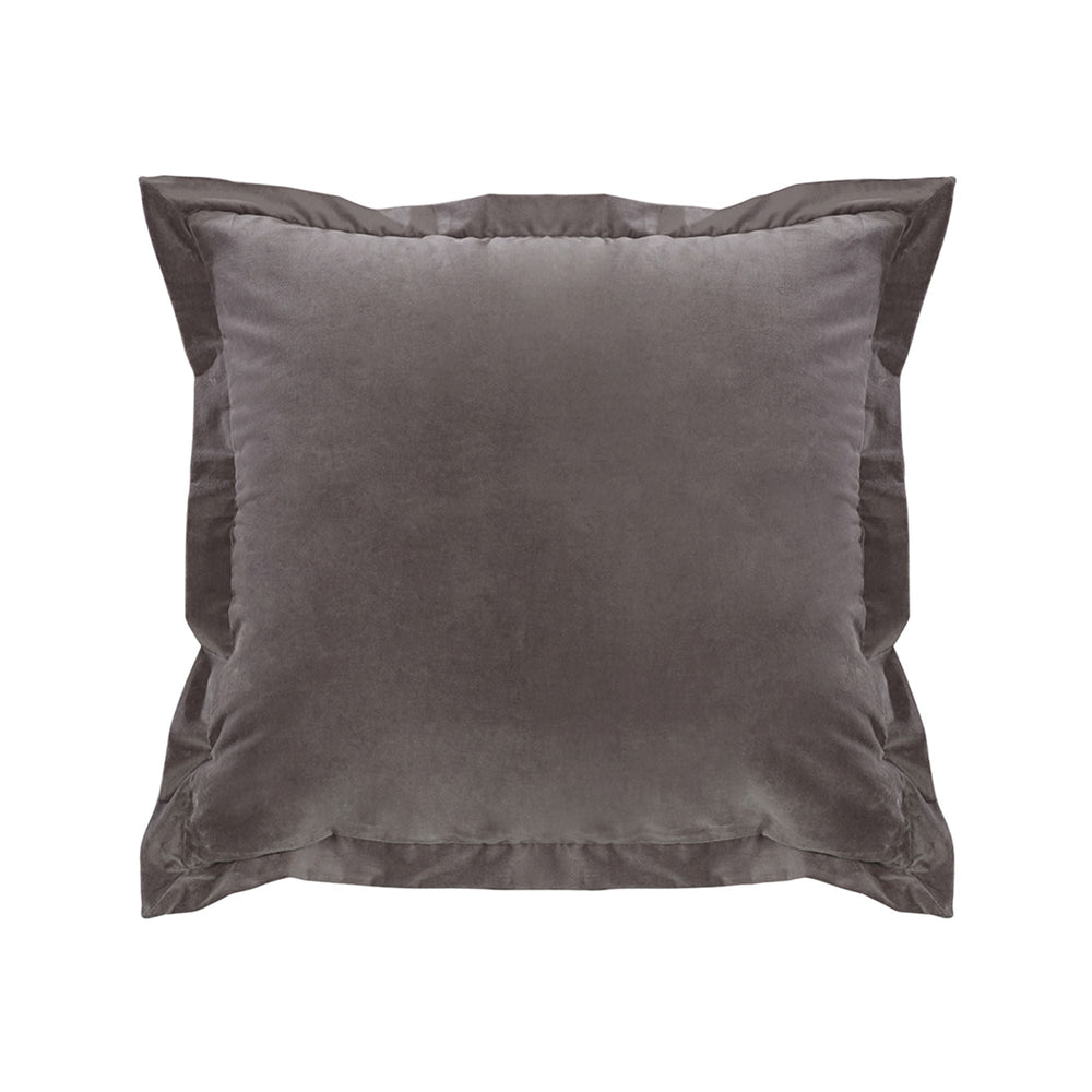 WHISTLER GRAY VELVET ACCENT PILLOW W/ FLANGE, 18X18