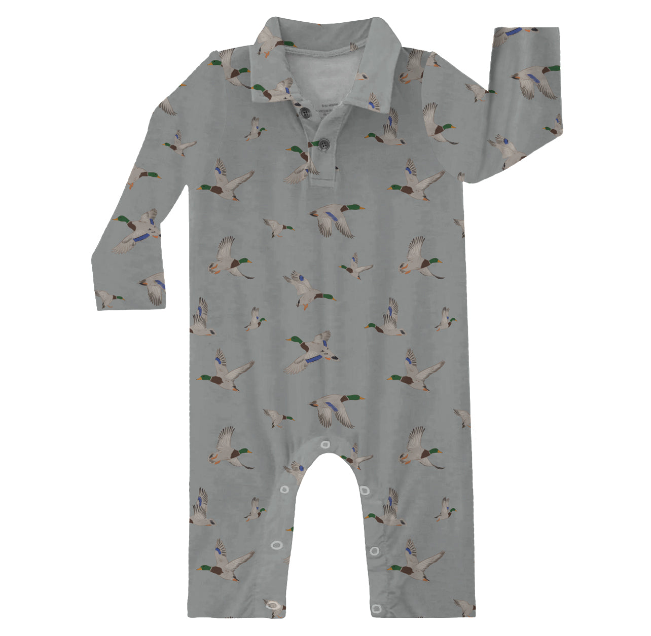 Long Sleeve Polo Romper - Mallards (0-3 Months)