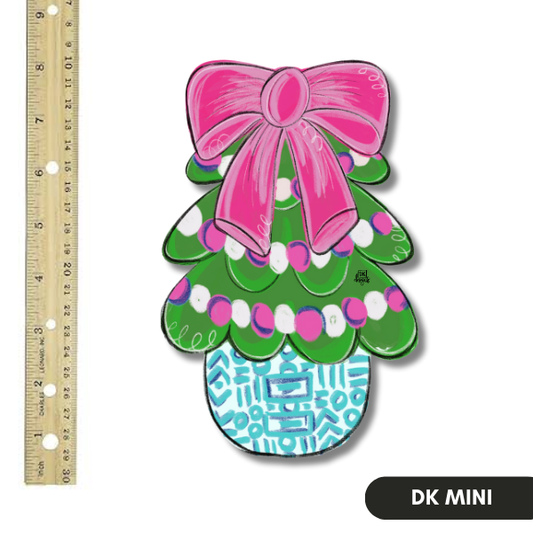 Pink Bow Tree Mini Door Hanger Charm