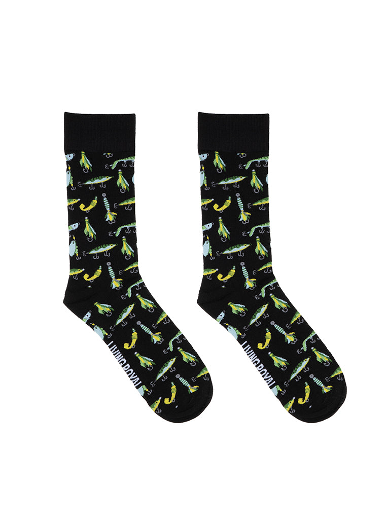 Fishing Lures Mens Bamboo Crew Socks