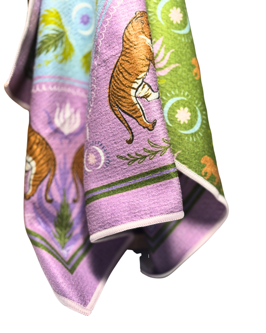 Moon Tiger Teal Towel - Double Sided