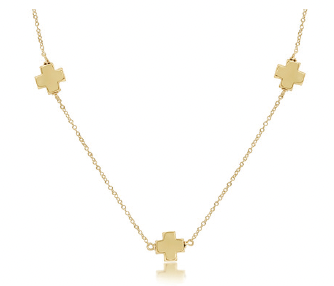 17" Choker Simplicity Chain Gold - Signature Cross Gold
