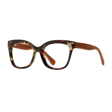 Nora Blue Light Readers- Walnut Tortoise/Walnut Wood