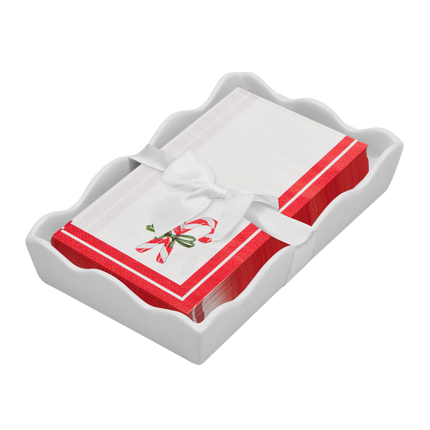 Merry & Bright Guest Napkin w/Ceramic Tray