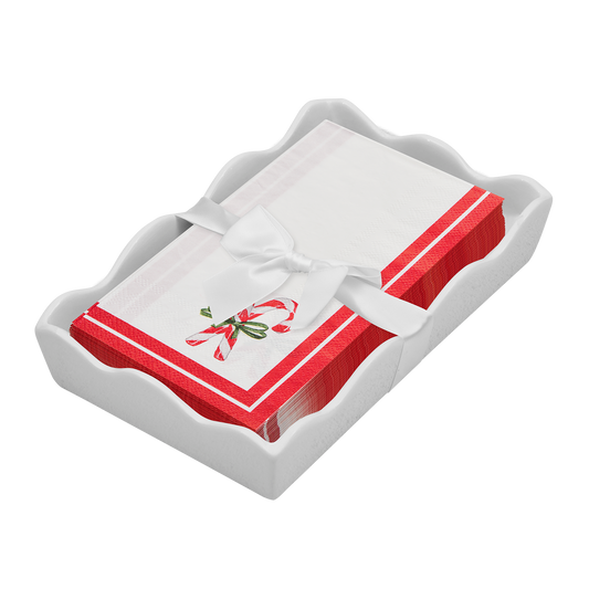 Merry & Bright Guest Napkin w/Ceramic Tray