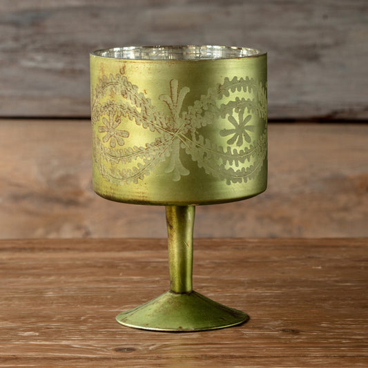 Antique Olive Etched Trifle