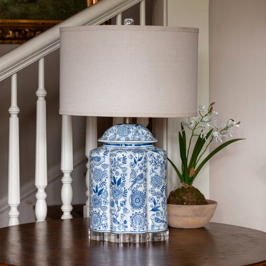 Petal & Plume Porcelain Lamp