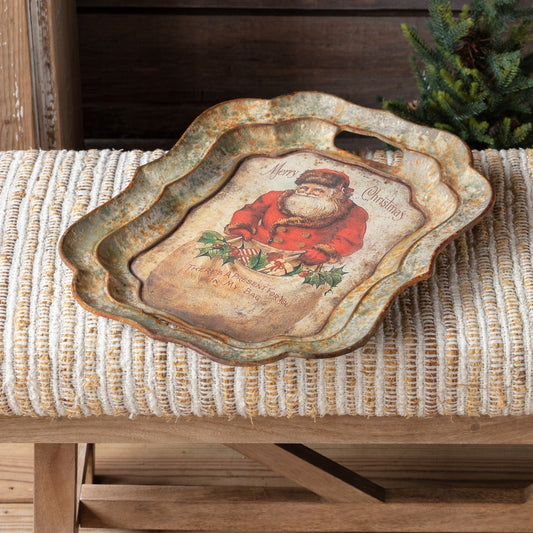 Vintage Santa w/Bag Tray
