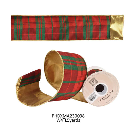 Christmas Plaid Ribbon 4"