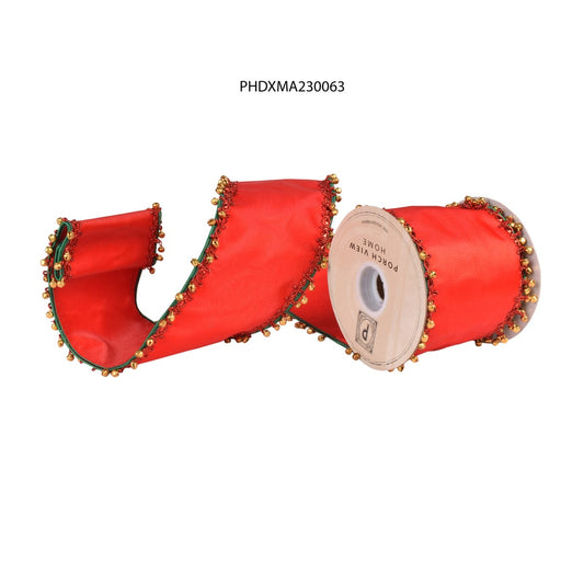 Holiday Red Jingle Bell Ribbon