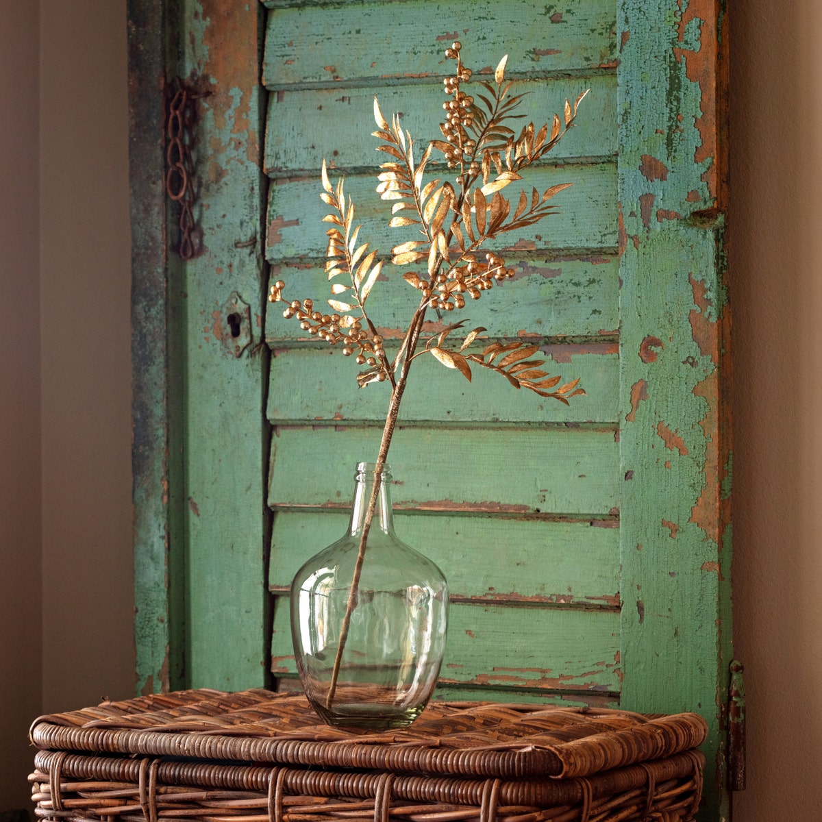 Gold Metallic Pepper Berry Stem