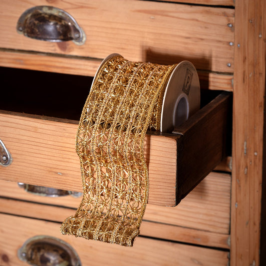 Metallic Crochet Lace Ribbon