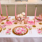Wavy Dinner Plate Pink Peonies