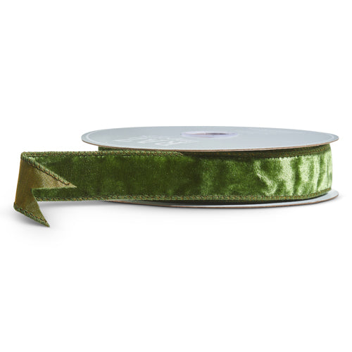 Dark Green Velvet Wired Ribbon