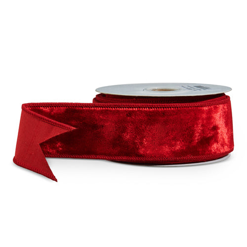 Deep Red Velvet Wired Ribbon
