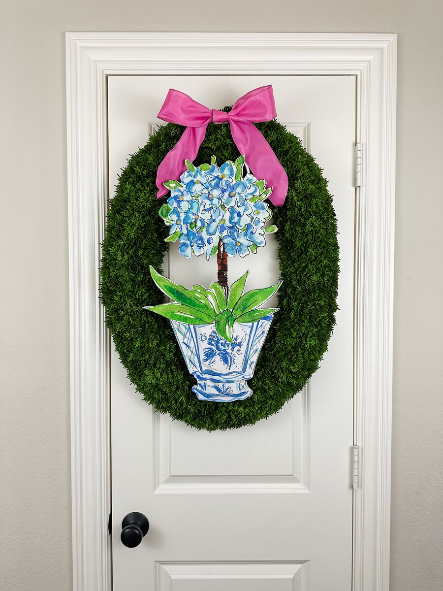 Blue Hydrangea PVC Door Hanger
