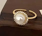 Round Pearl Adjustable Fashion Ring