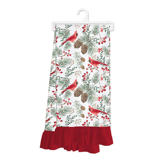 Winter Cardinals Tea Towel