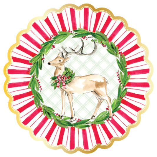 Holly Berry Scalloped Dinner Plate