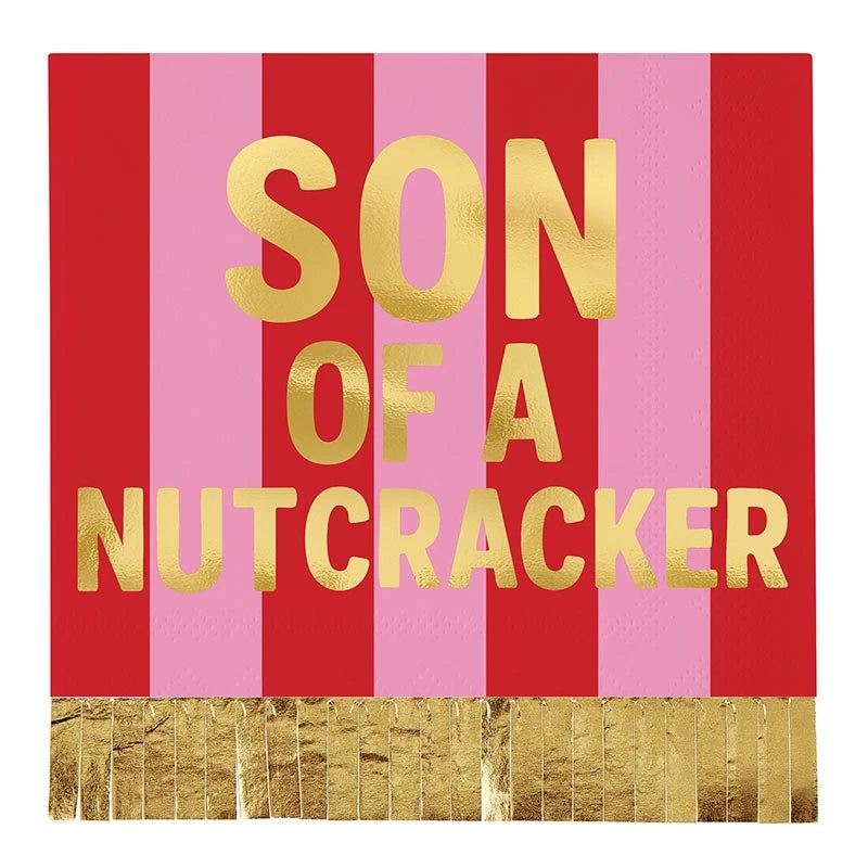 Foil Fringe Beverage Napkins - Son of a Nutcracker - 20ct