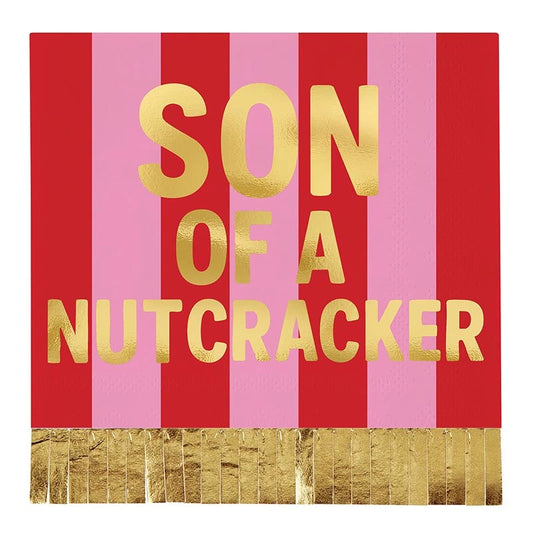 Foil Fringe Beverage Napkins - Son of a Nutcracker - 20ct