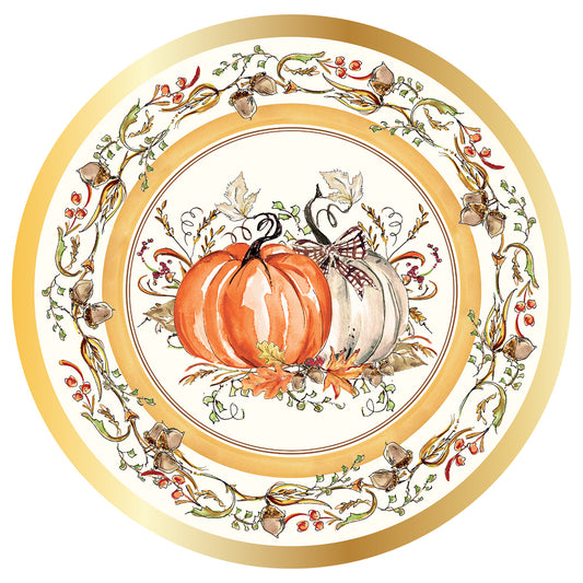 Turkey & Gourds Wavy Salad Plate