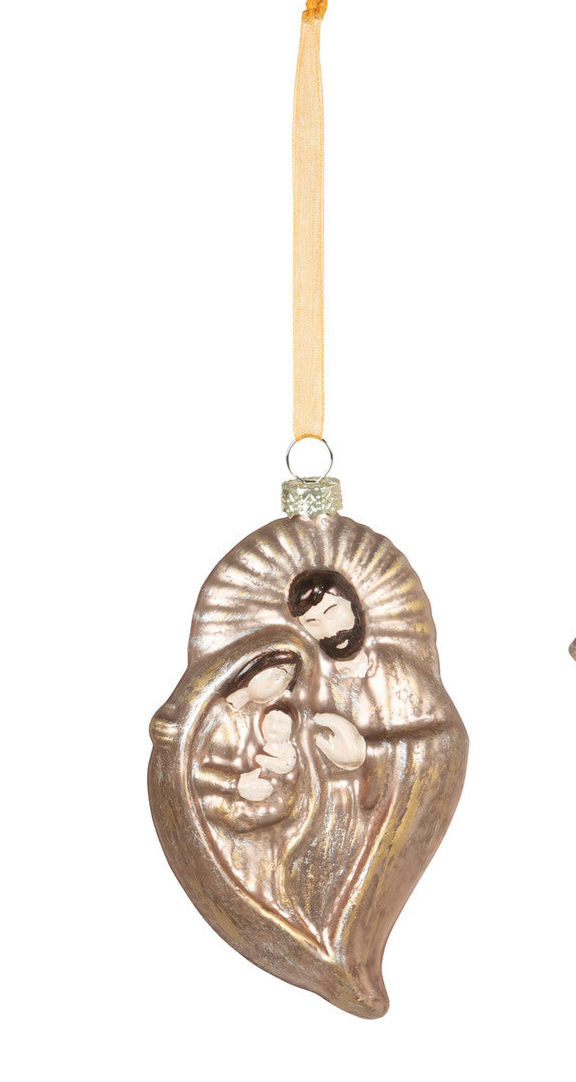 Holy Family Glass Ornament (2 Styles)