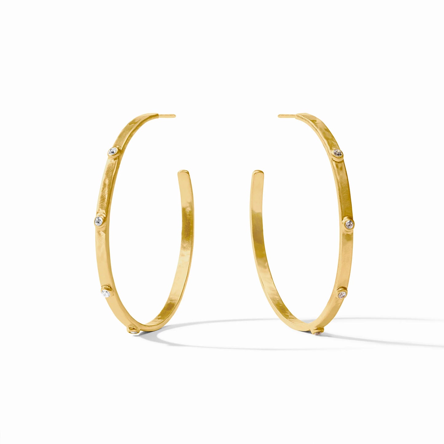 Crescent Stone Hoop Earrings
