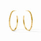 Crescent Stone Hoop Earrings