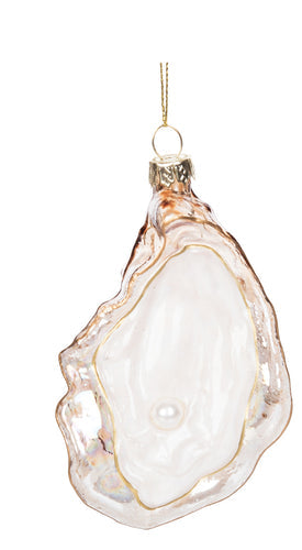Blown Glass Oyster Shell Ornament (2 Colors)