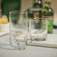 Negroni Hammered Double Old Fashioned Glass - Clear w/Gold Rim