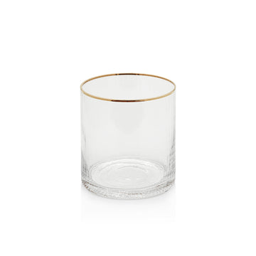 Optic Rocks Glass w/Gold Rim