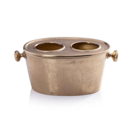 Raw Aluminum Tow Bottle Wine Holder - Gold