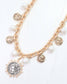 Victoria Charm Necklace Worn Gold: Default