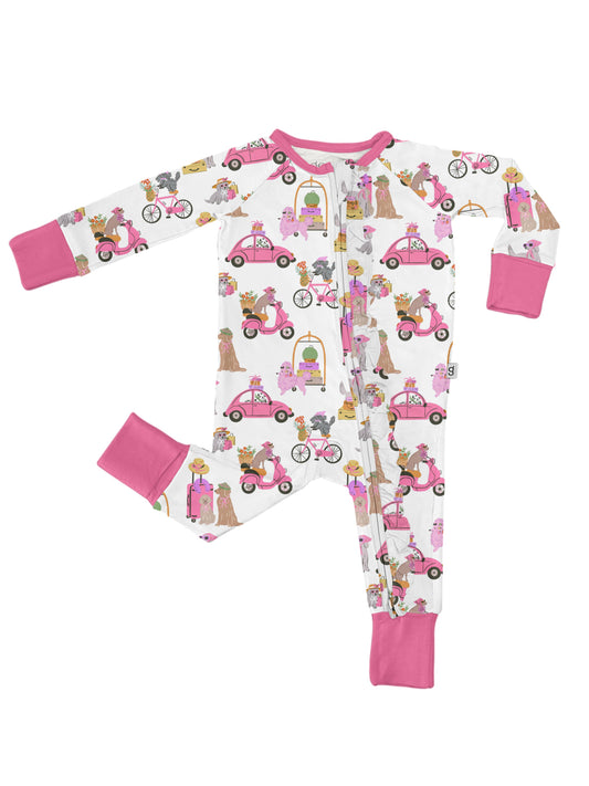 LS Convertible Zip with Ruffles - Puppy Chic: 0-3 mo