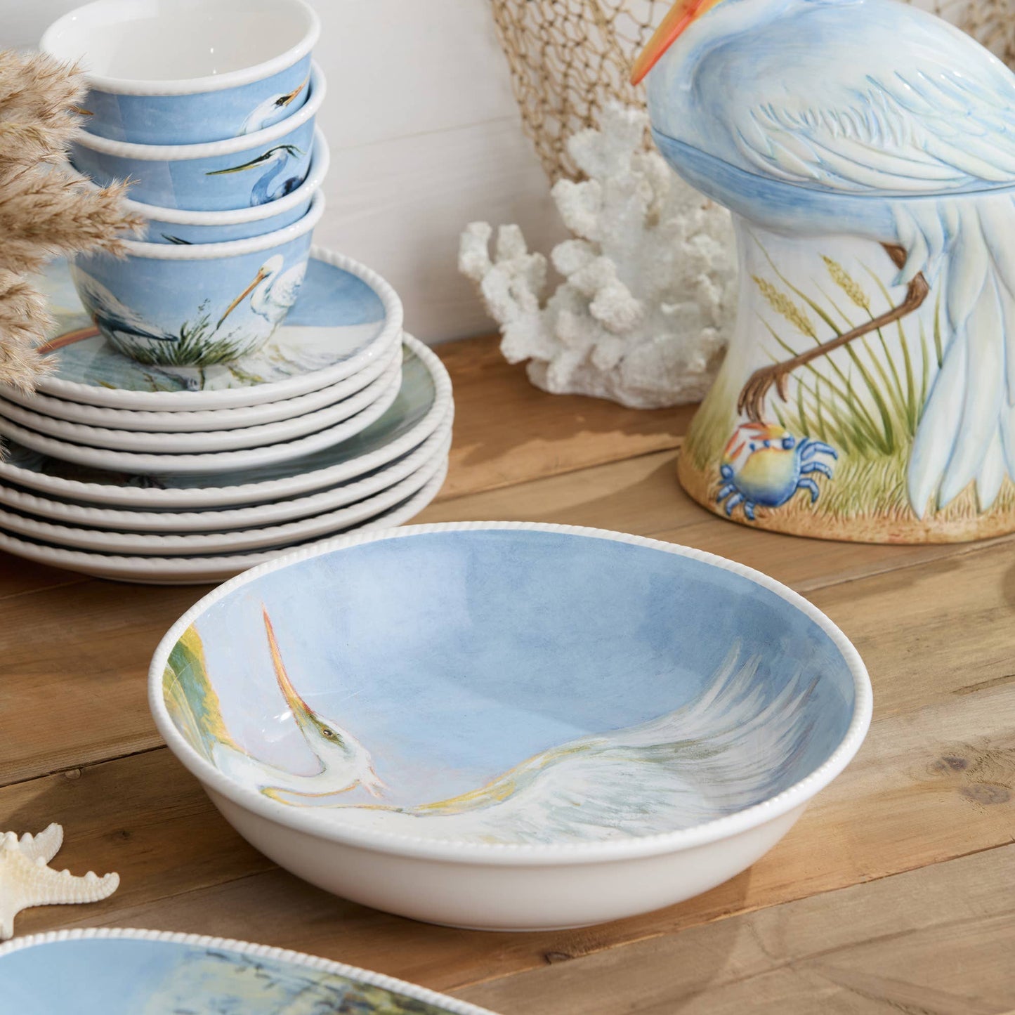 Coastal Birds Serving Bowl 13" x 3"