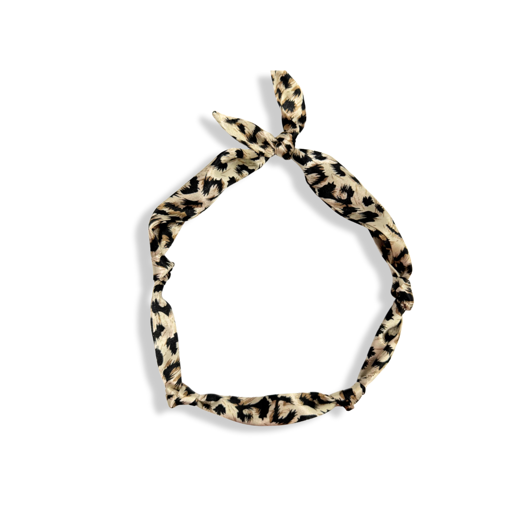 Scarf Bandana for Charm Necklace DIY - Multiple Options: Light Blue- Cream - Leopard