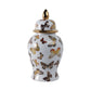 Multicolor 14x7 in. Ceramic Glam Temple Jar with Butterflies